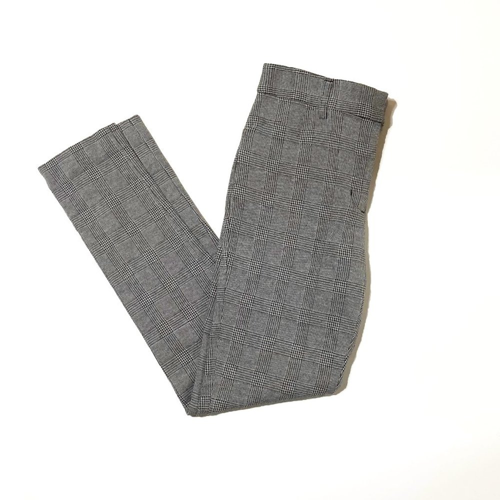 Plaid Cotton Trousers with Stretch